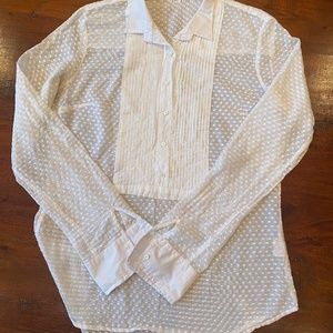 J. Crew Swiss Dot Tuxedo Shirt